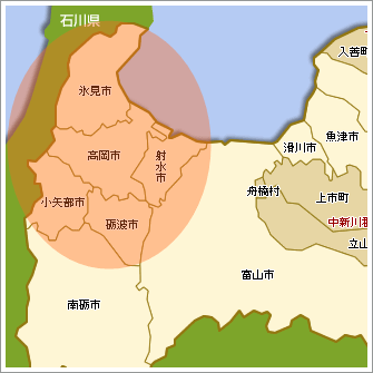高岡市の周辺地図